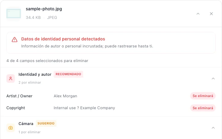 Cómo eliminar datos EXIF y GPS de tus fotos de forma segura, Revisa los metadatos