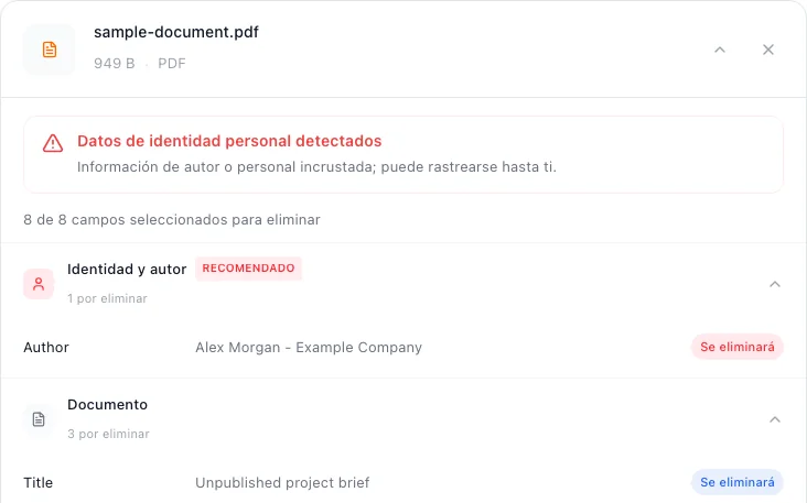 Cómo eliminar metadatos y autor de un archivo PDF de forma segura, Revisa los metadatos